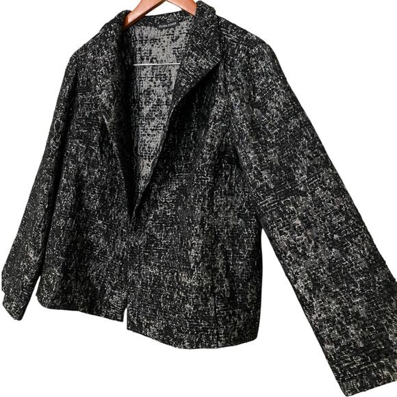 Eileen Fisher Open Front Textured Blazer Jacket Small/Medium Knit Layering - Picture 4 of 14